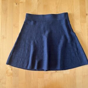Max Studio Knit Mini Skirt in Navy Blue